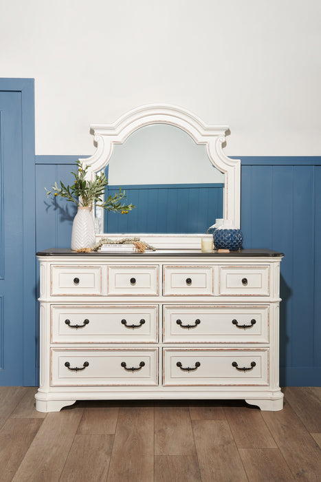 Grace Bedroom Dresser Mirror - Antique White