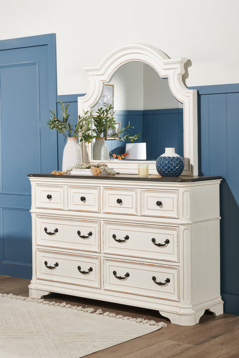 Grace Bedroom Dresser Mirror - Antique White