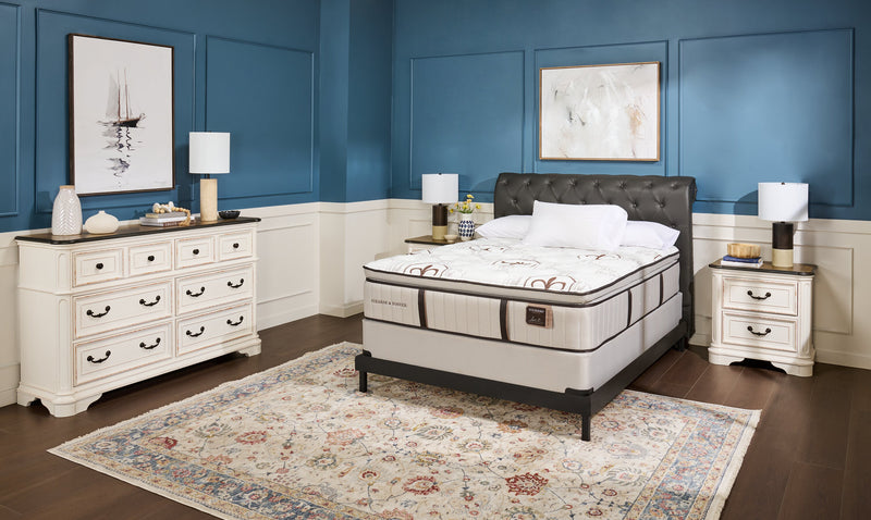 Grace Bedroom 6-Drawer Dresser, 64\"W x 40\"H - Antique White