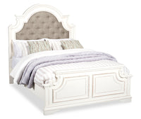Livy Panel Bed for Kids, White, Vegan Leather - Twin Size