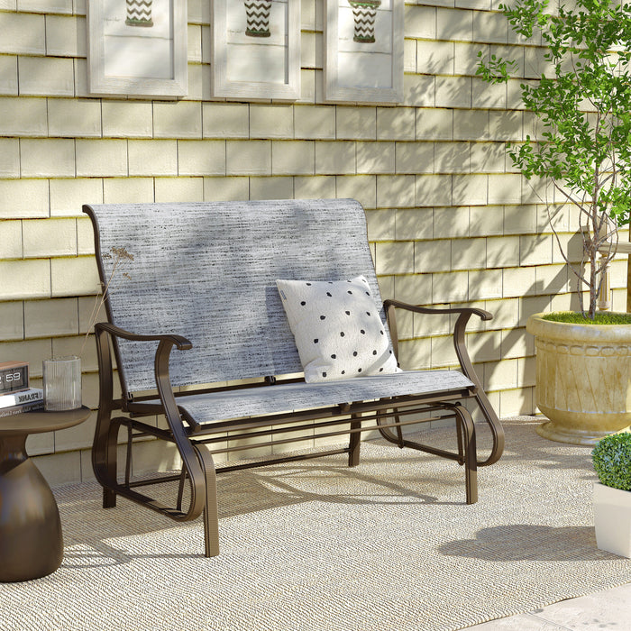 Outsunny 2-person Outdoor Glider Chair For Outdoor, Backyard, Dark Grey