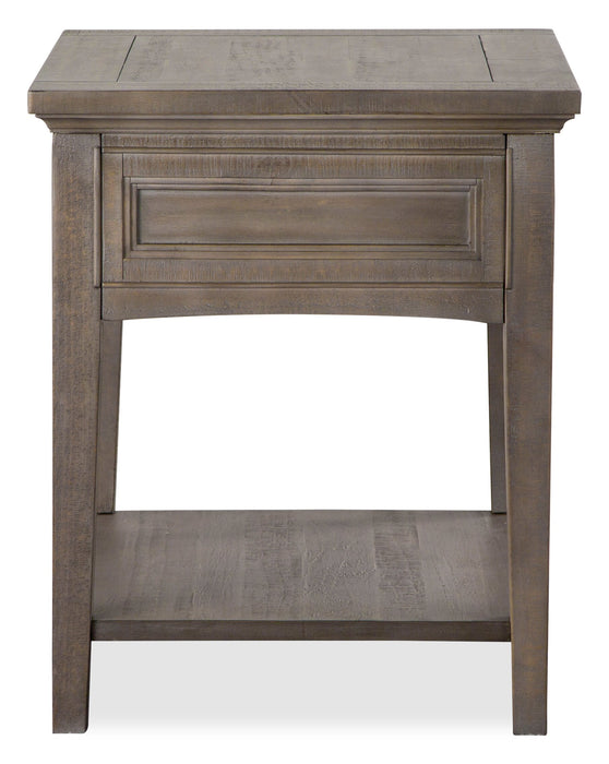 Hanson 20” Traditional Pine End Table with Storage - Dovetail Grey