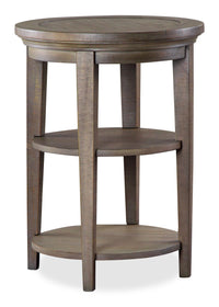 Hanson 18” Round Traditional Pine End Table - Dovetail Grey 