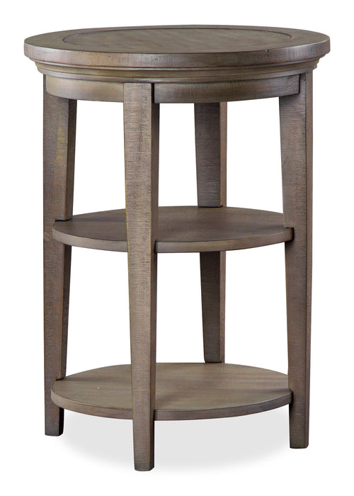 Hanson 18” Round Traditional Pine End Table - Dovetail Grey