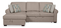 Haven 2-Piece Left-Facing Chenille Sleeper Sectional - Taupe 