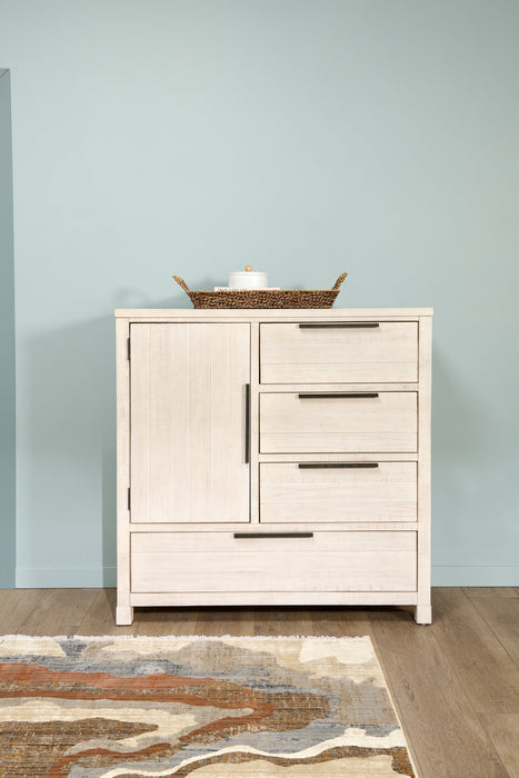 Haven Bedroom 4-Drawer Chest with Storage Cabinet, 48\"W x 48\"H - White