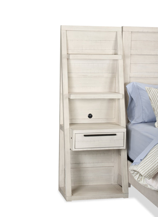Haven Pier Bed with Headboard, Frame & 2 Piers, USB, LED, White - Queen Size