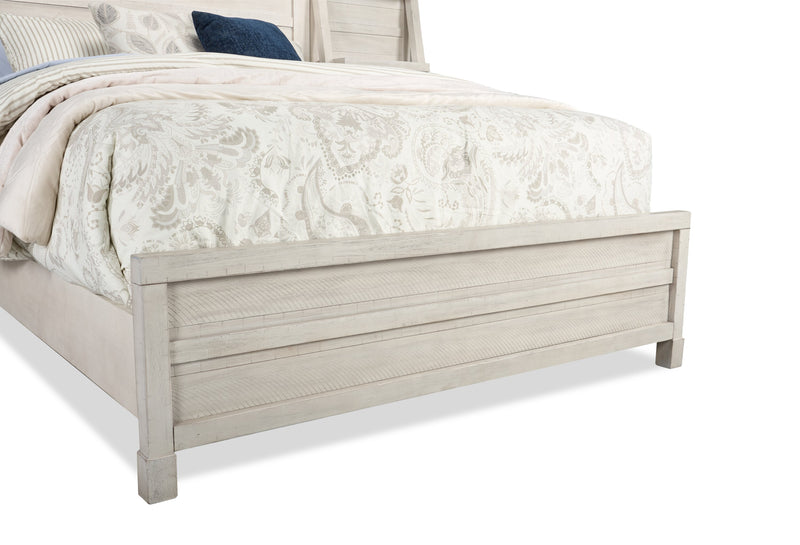 Haven Panel Bed with Headboard & Frame, White - Queen Size