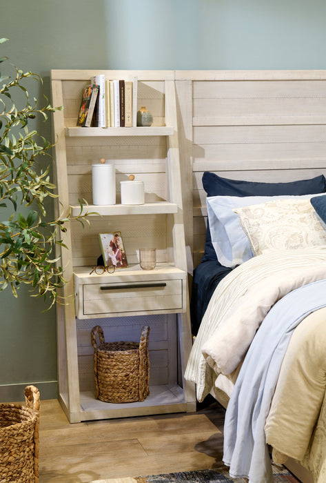 Haven Pier Bed with Headboard, Frame & 2 Piers, USB, LED, White - Queen Size