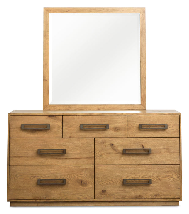 Scott Living Henri 6pc Bedroom Set with Bed, Dresser, Mirror & Nightstand, Wood, Brown - Queen Size
