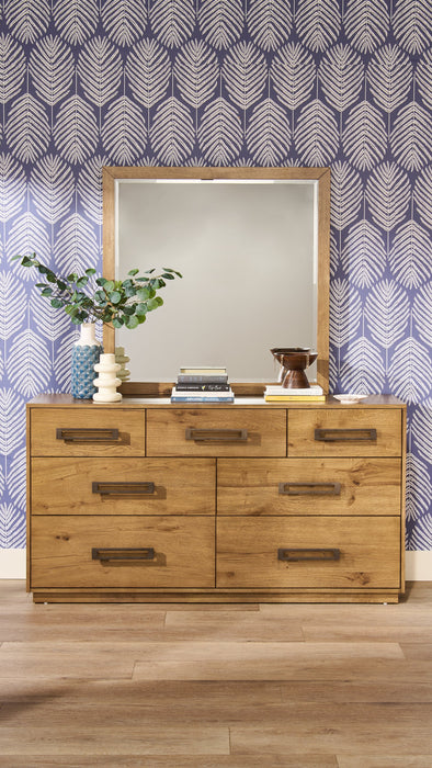 Scott Living Henri Bedroom 7-Drawer Dresser, 64\"W x 34\"H, Wood - Brown