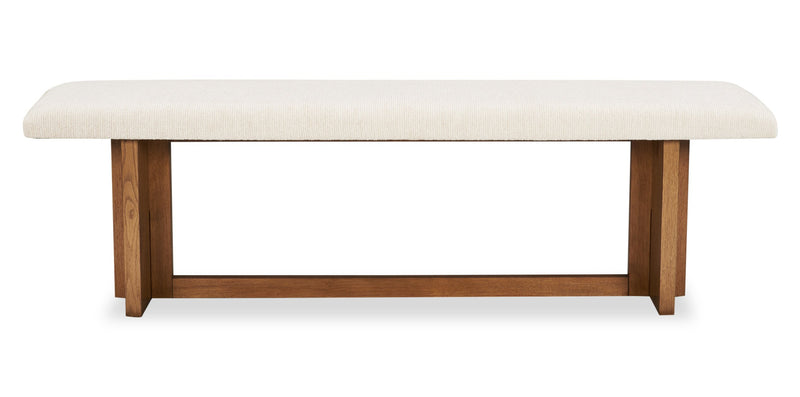 Scott Living Henri Dining Bench with Polyester Fabric, Wood, 68\"W - Brown