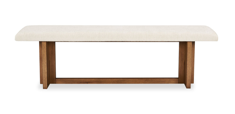 Scott Living Henri Dining Bench with Polyester Fabric, Wood, 68\"W - Brown