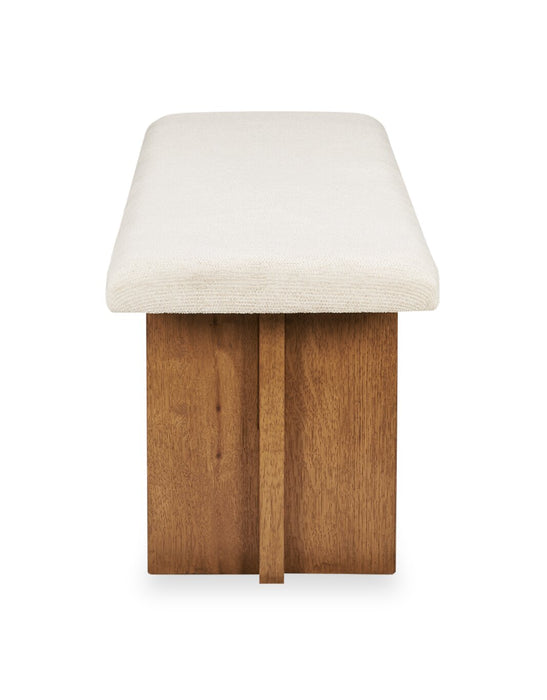 Scott Living Henri Dining Bench with Polyester Fabric, Wood, 68\"W - Brown