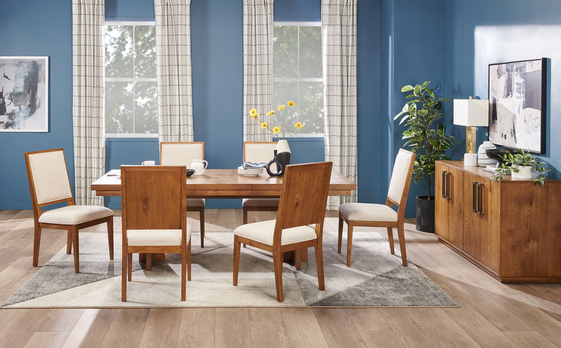 Scott Living Henri Dining Chair with Polyester Fabric, Wood - Brown & Cream