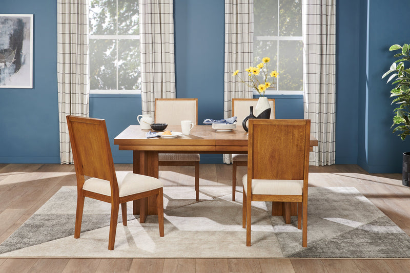 Scott Living Henri Dining Chair with Polyester Fabric, Wood - Brown & Cream