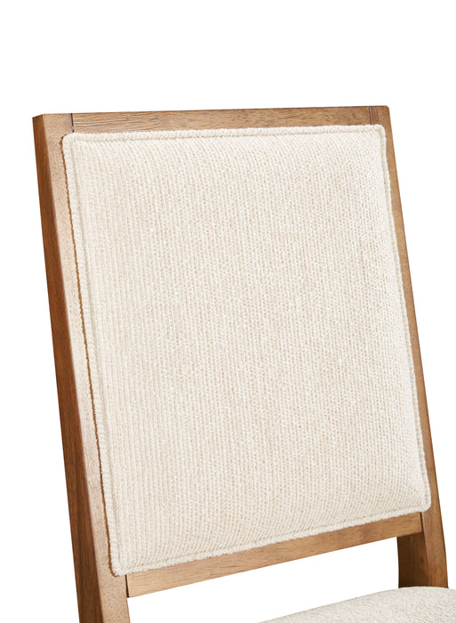 Scott Living Henri Dining Chair with Polyester Fabric, Wood - Brown & Cream