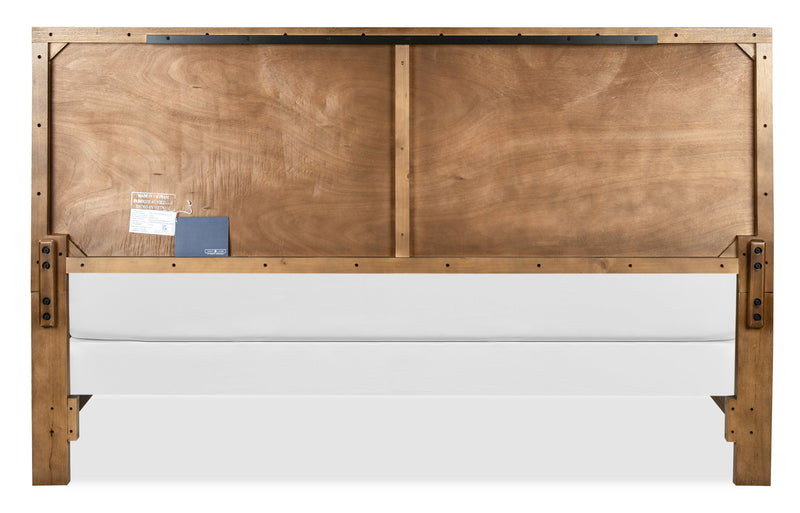 Scott Living Henri Panel Bed with Headboard & Frame, Wood, Brown - King Size
