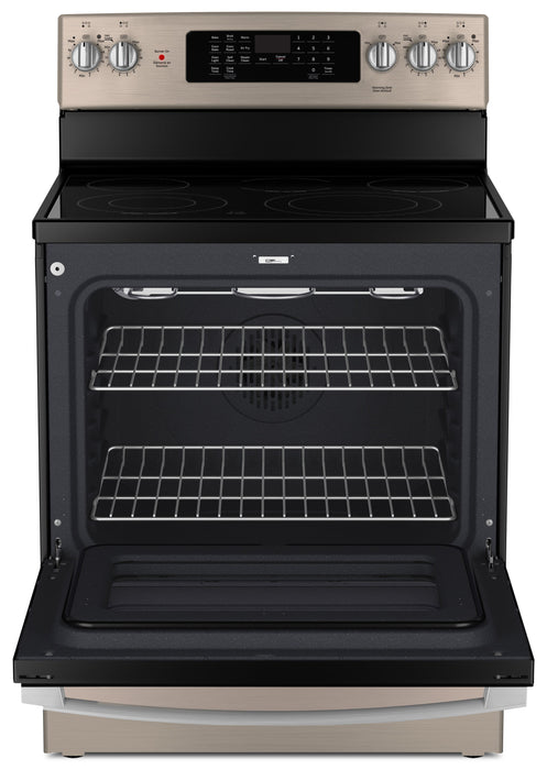 GE 5 Cu. Ft. Electric Range with True European Convection and Air Fry - Slate - JCB840ETES