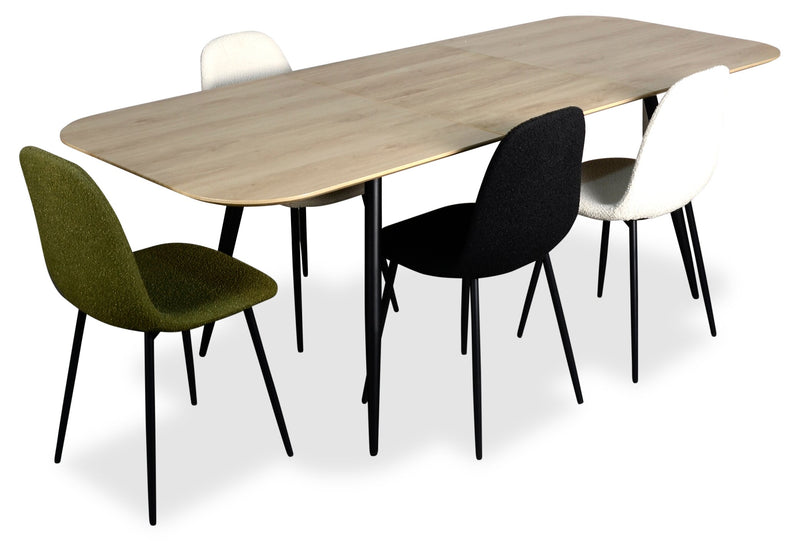 Joss Dining Table with 65-83\"W Butterfly Extension, Metal - Natural