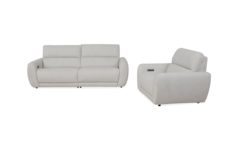 Cindy Crawford Home Kailyn 92\" Fabric Power Reclining Sofa with Power Headrests - Beige 