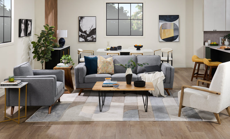 Kaleb 45\" Rustic Coffee Table - Brown and Black with Metal Legs