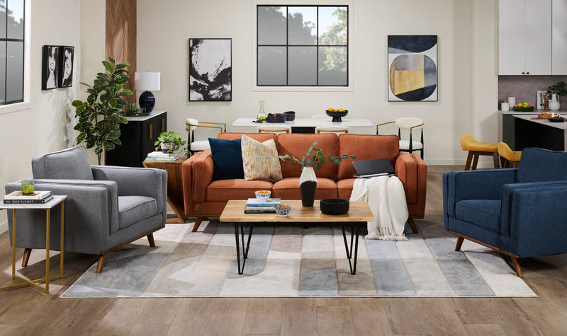 Kaleb 45\" Rustic Coffee Table - Brown and Black with Metal Legs