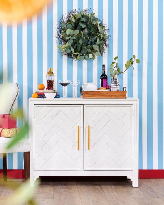 Keena 40\" Solid Wood Accent Cabinet - White