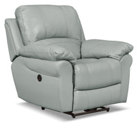 Kobe Genuine Leather Power Recliner - Blue  