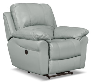 Kobe Genuine Leather Power Recliner - Blue 