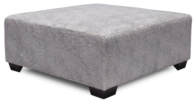 Made in Canada Koda 36" Chenille Fabric Ottoman - Plush Paloma Grey | Pouf Koda de 36 po fabriqué au Canada en tissu de chenille - gris Paloma luxueux