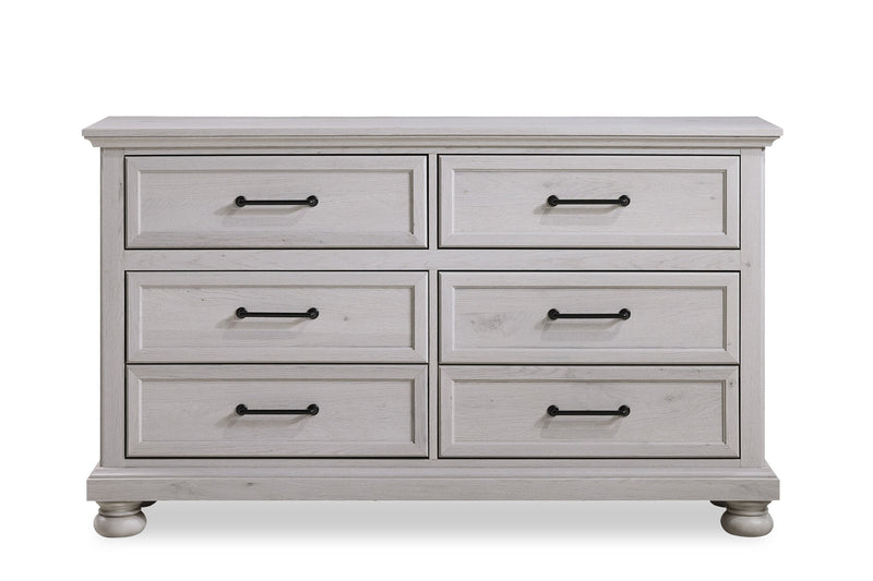 Kylie 6pc Bedroom Set with Storage Bed, Dresser, Mirror & Nightstand, Sand - Queen Size