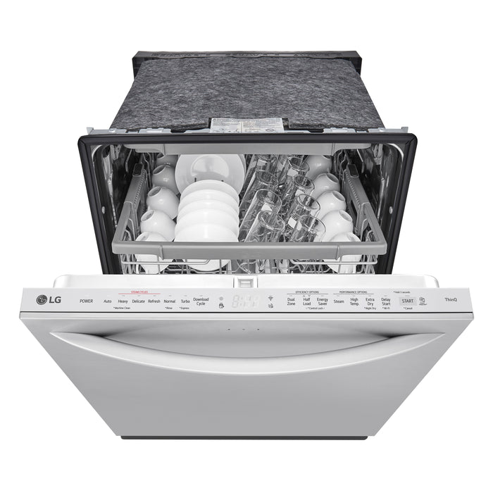 LG 24\" 46 dBA Built-In Top-Control Smart Dishwasher with QuadWash® - Smudge Proof Stainless Steel - LDTS5552S