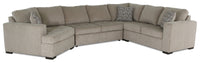 Legend 3-Piece Left-Facing Chenille Cuddler Sleeper Sectional - Platinum  