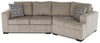 Legend 2-Piece Right-Facing Chenille Cuddler Sectional - Platinum 