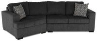 Legend 2-Piece Left-Facing Chenille Cuddler Sectional - Pepper 