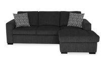 Made in Canada Legend 2-Piece Right-Facing Chenille Fabric Sleeper Sectional with Storage Chaise - Pepper Grey 