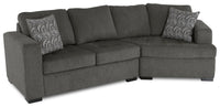 Legend 2-Piece Right-Facing Chenille Cuddler Sectional - Pewter 