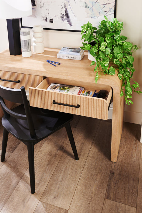 Scott Living Lenore 59” Modern Sofa Table with Storage - Natural
