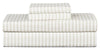 Striped 4-Piece King Cotton Sheet Set - Light Grey