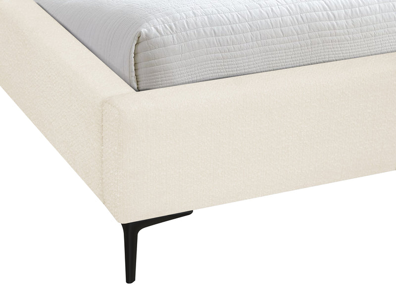 Luna Upholstered Wingback Bed in Taupe Fabric - King Size