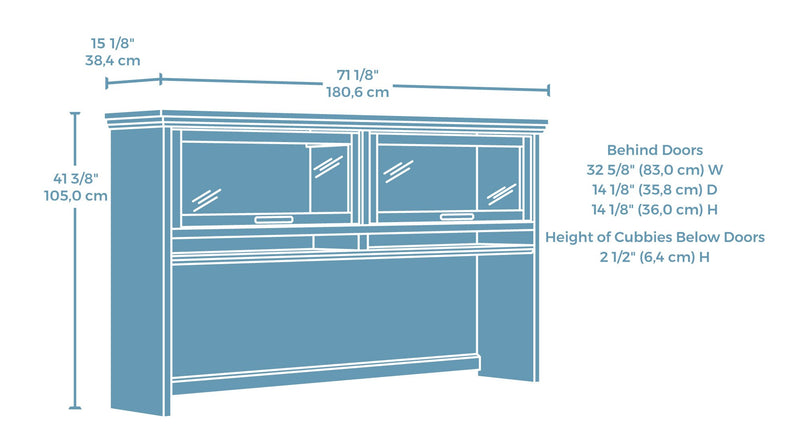 Mason Peak 71.10\" Commercial Grade Desk Hutch with Glass Doors - Prime Oak
