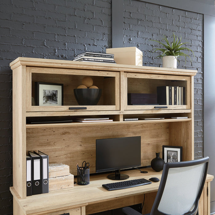 Mason Peak 71.10\" Commercial Grade Desk Hutch with Glass Doors - Prime Oak