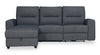 Meadow 2-Piece Left-Facing Chenille Fabric Power Reclining Sectional with Storage Chaise - Charcoal Grey