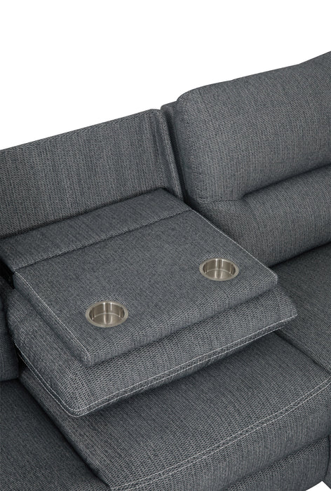 Meadow 2-Piece Right-Facing Chenille Fabric Power Reclining Sectional with Storage Chaise - Charcoal Grey