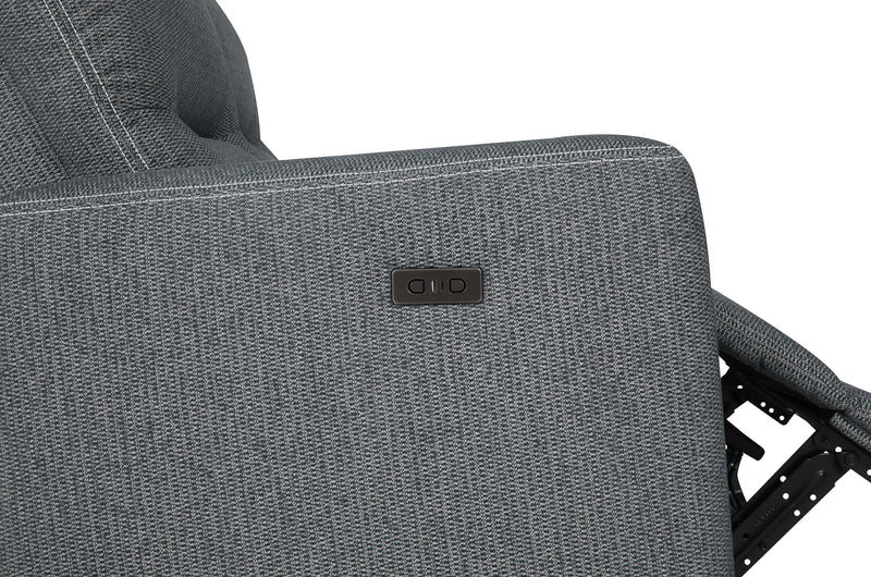 Meadow 2-Piece Right-Facing Chenille Fabric Power Reclining Sectional with Storage Chaise - Charcoal Grey