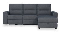 Meadow 2-Piece Right-Facing Charcoal Grey Chenille Fabric Power Reclining Sectional with Storage Chaise 