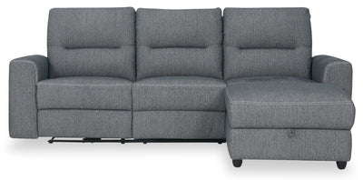 Meadow 2-Piece Right-Facing Chenille Fabric Power Reclining Sectional with Storage Chaise - Charcoal Grey | Sofa sectionnel de droite à inclinaison électrique Meadow 2 pièces en tissu de chenille avec fauteuil long de rangement - gris anthracite