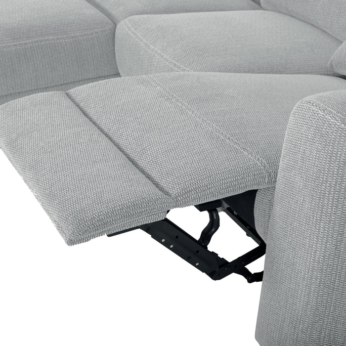 Meadow 2-Piece Left-Facing Chenille Fabric Power Reclining Sectional with Storage Chaise - River Grey