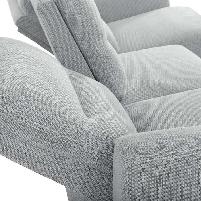 Meadow 2-Piece Left-Facing Chenille Fabric Power Reclining Sectional with Storage Chaise - River Grey